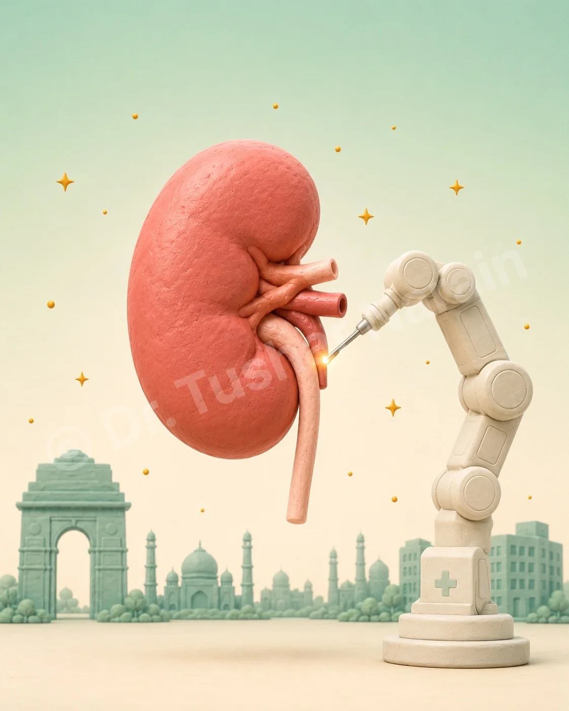 Robotic partial nephrectomy in Delhi removes the tumour while keeping the kidney - the modern standard for T1 cancers.