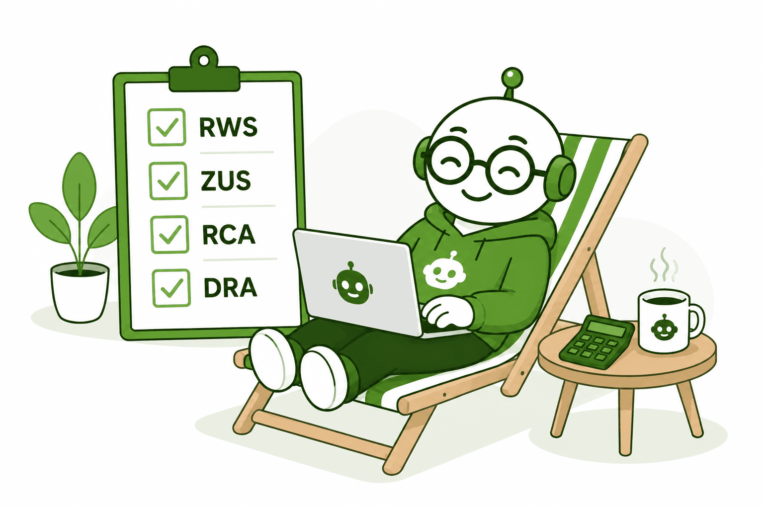 wakacje składkowe ZUS podsumowanie ilustracja robot