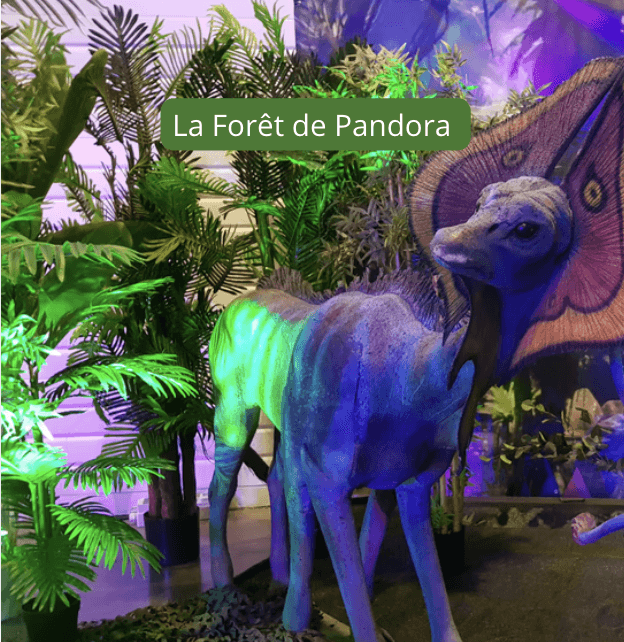 Décor animation et scénographie immersive thème Avatar la forêt de Pandora pour soirée d’entreprise à Bordeaux