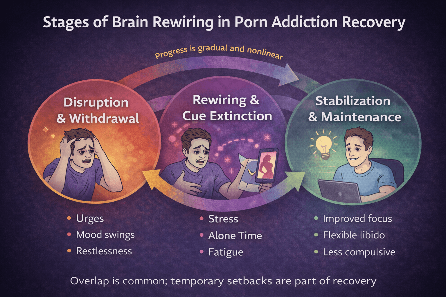 stages of brain rewiring during porn addiction recovery