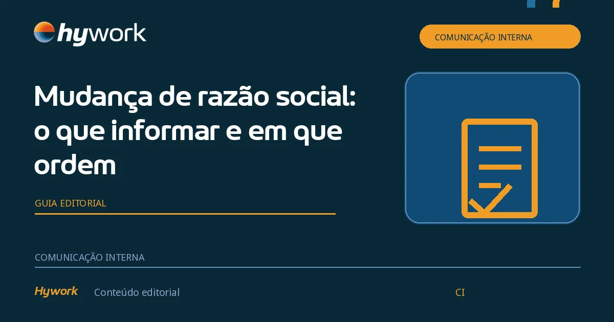 Capa editorial sobre comunicado de mudança de razão social da empresa.