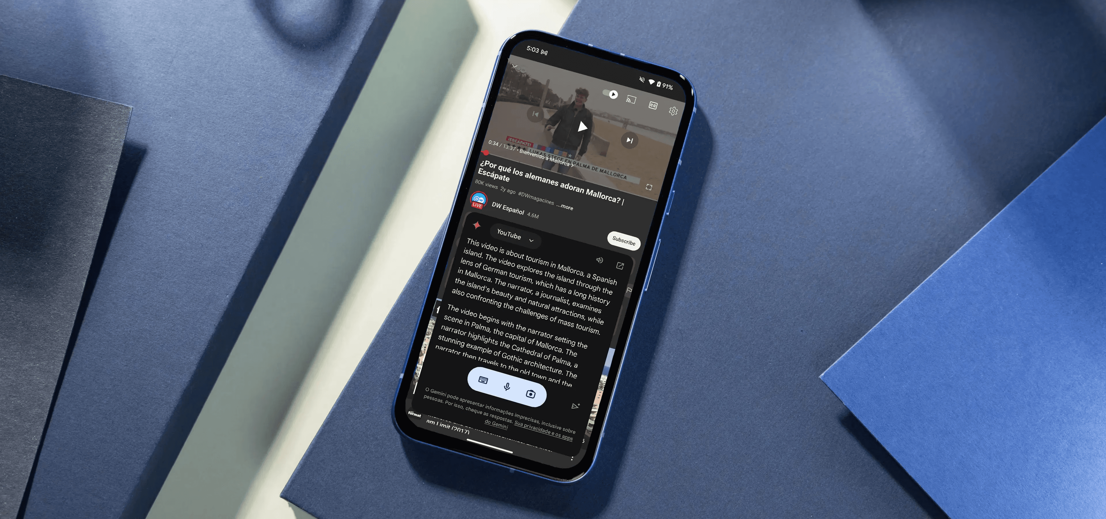 Smartphone displaying a YouTube video summary - Glasp YouTube Summarizer