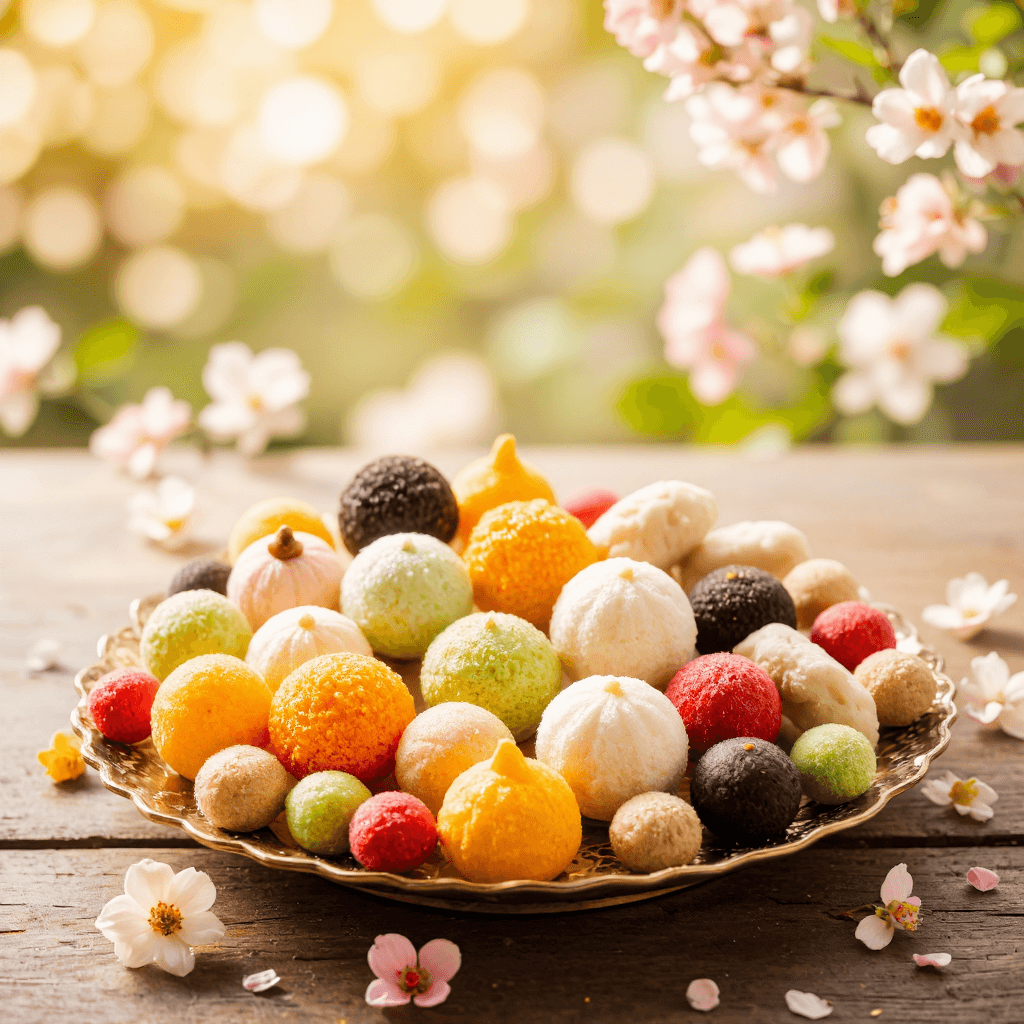 product photography of a platter of assorted sweets
