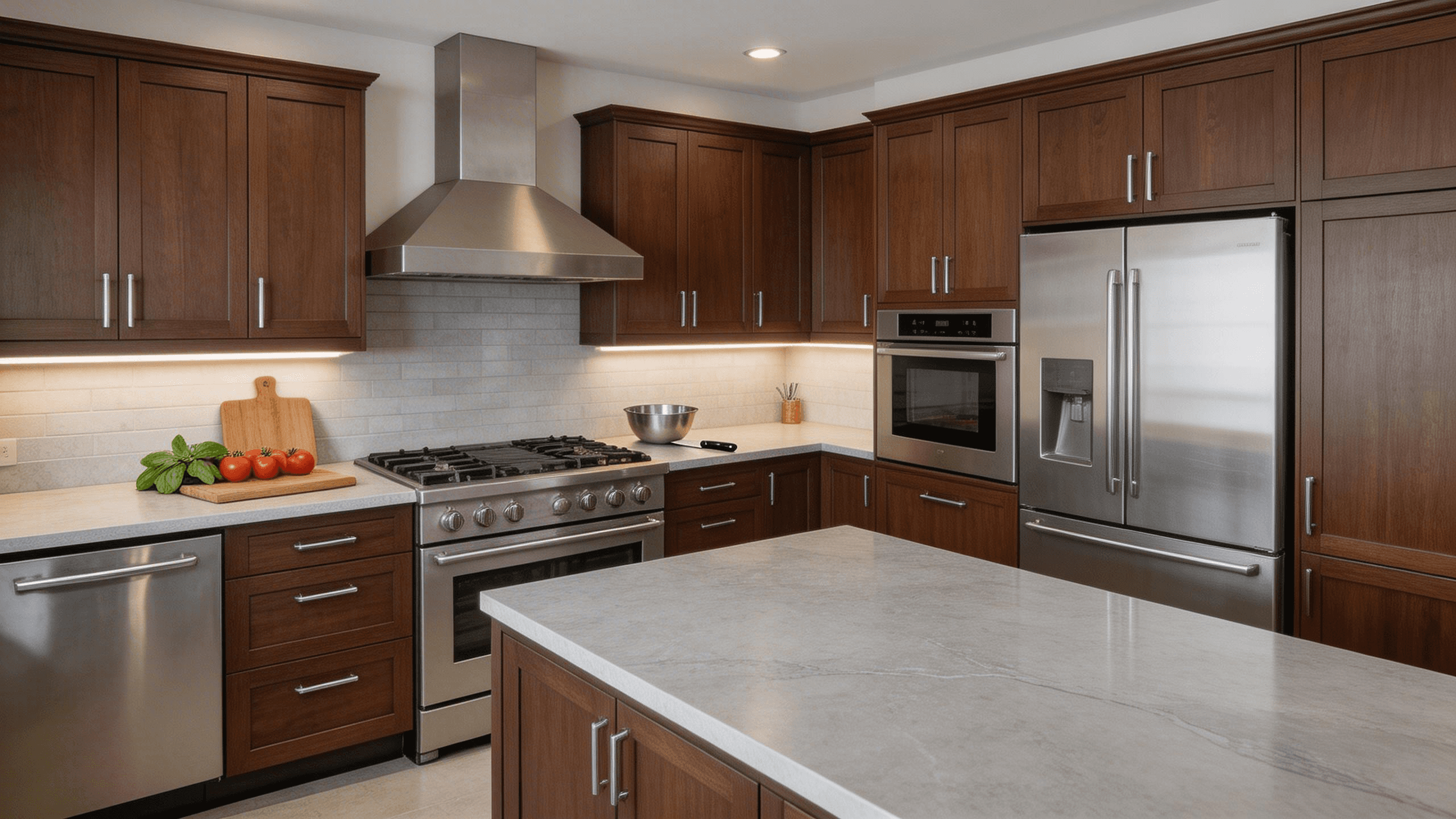 kitchen with cabinets