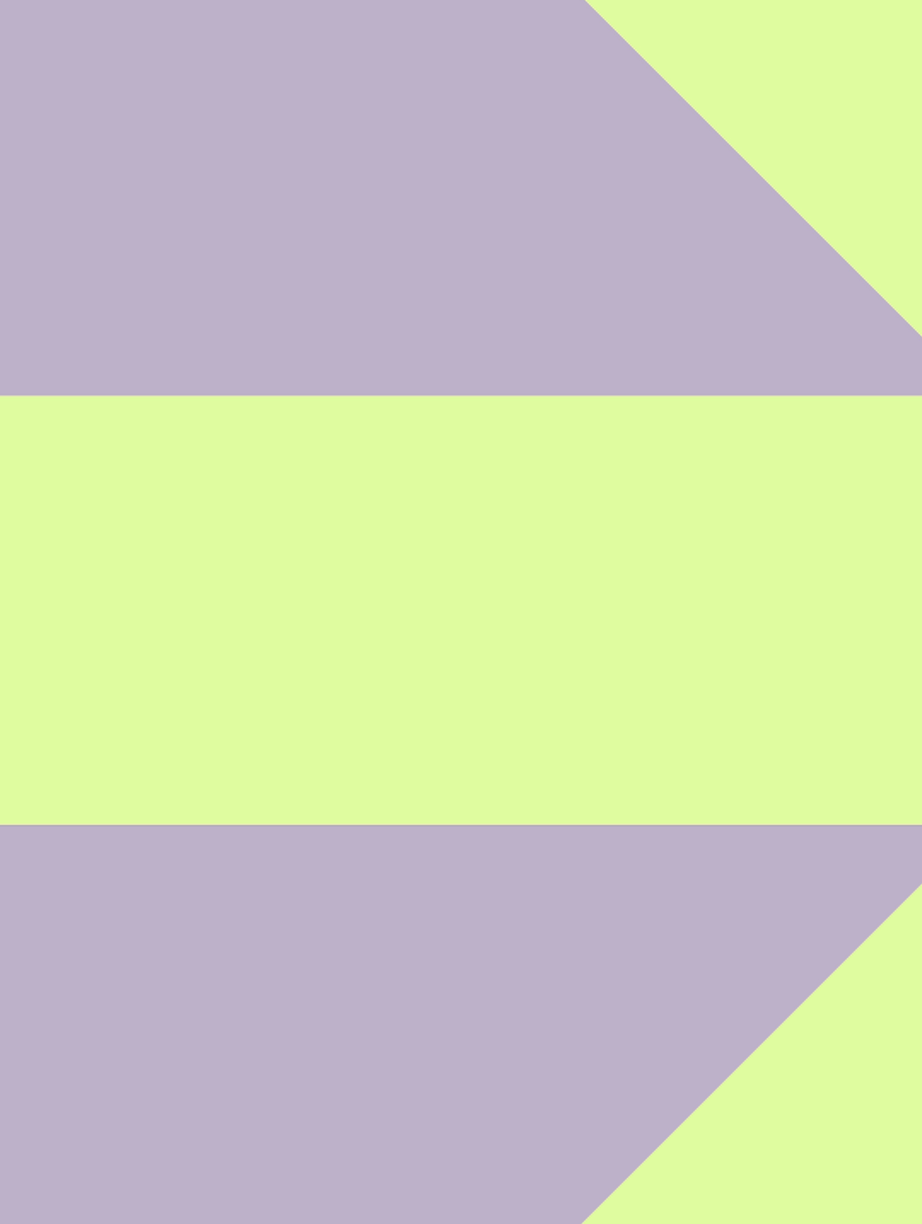 Geometric brand illustration with lime green shape and purple background