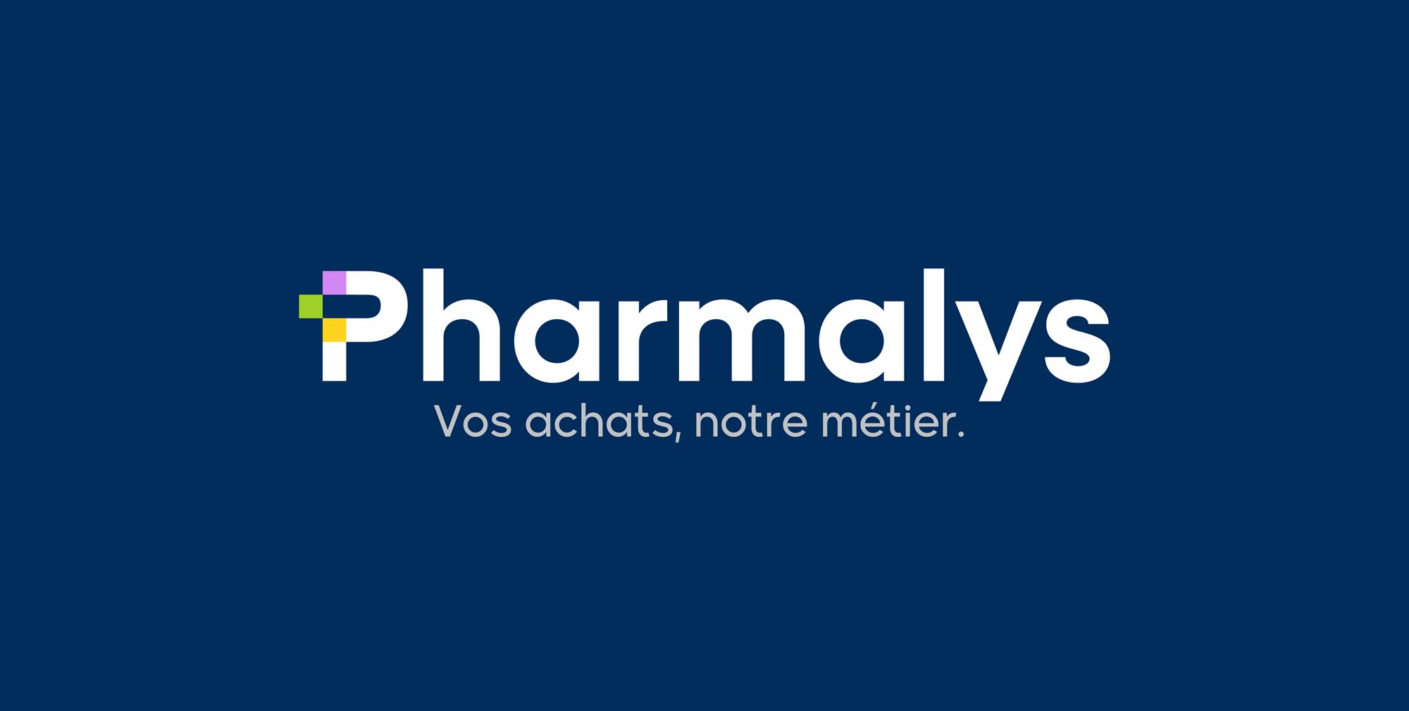 Logo pour Pharmalys, style professionnel et fond bleu foncé