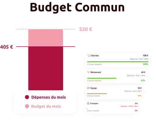 Illustration de la fonctionnalité de gestion du budget