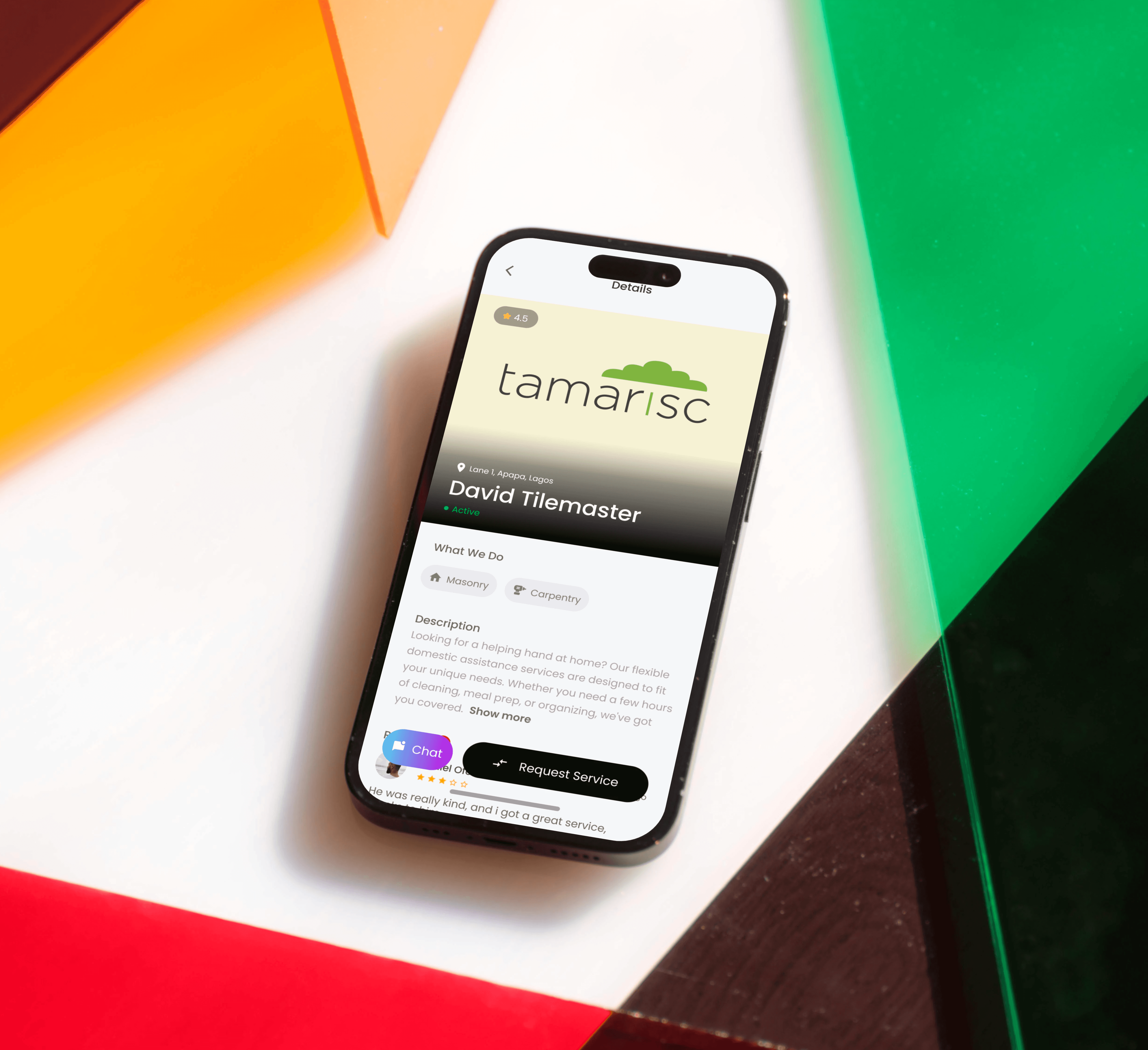 Service Provider Details Screen