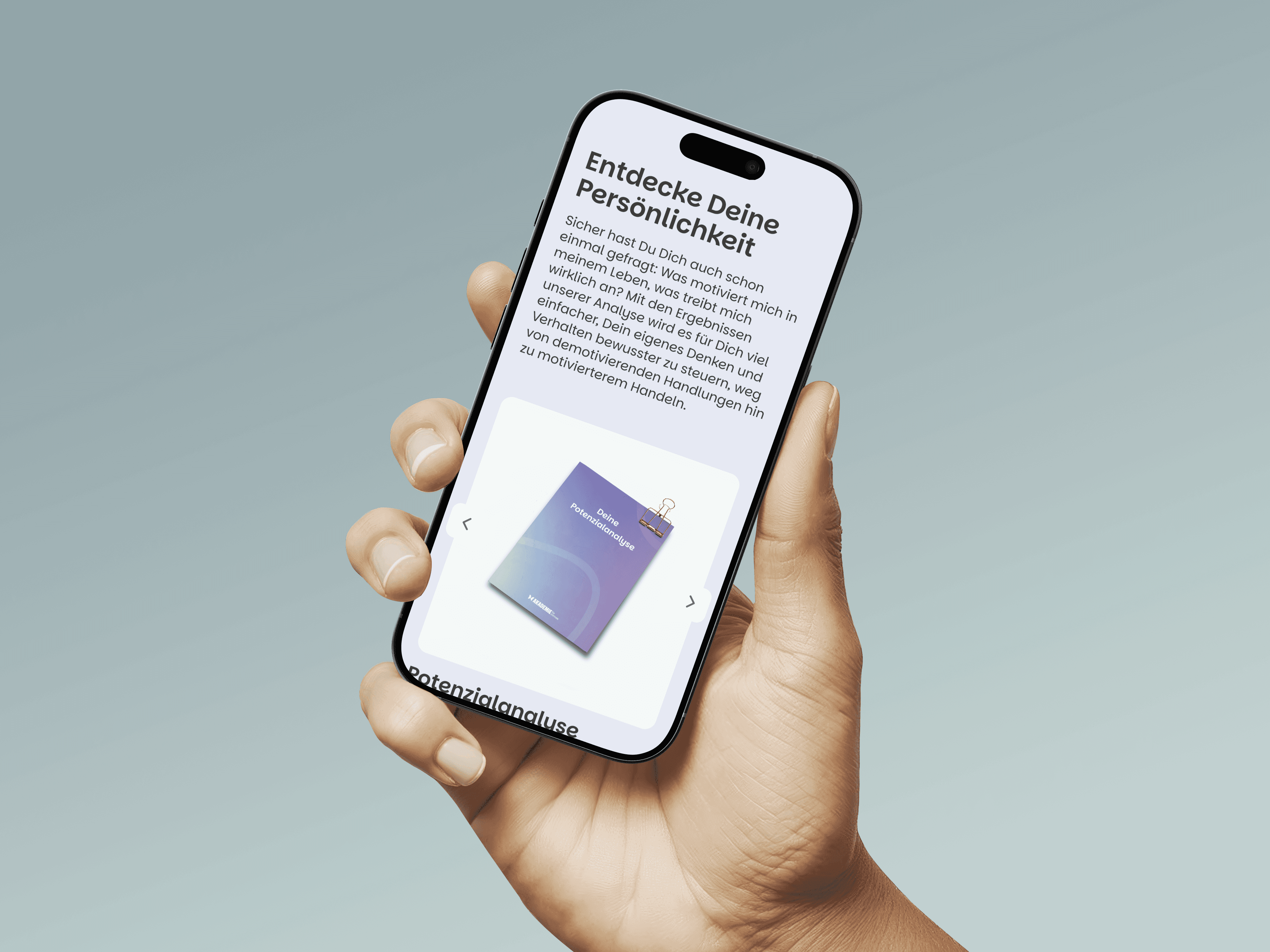 Smartphone zeigt eine Übersicht der Analysen.