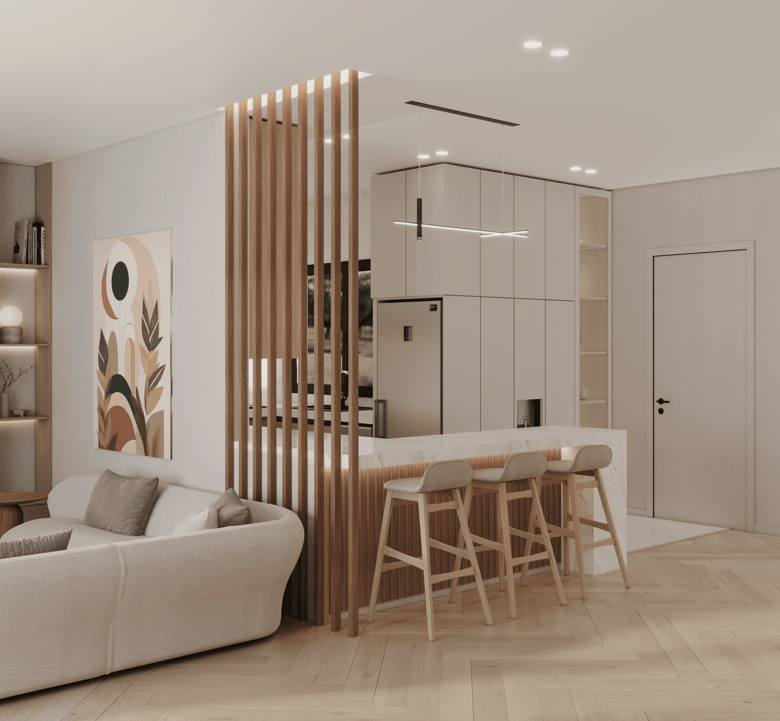 Project showcase image featuring a modern, refined interior.
