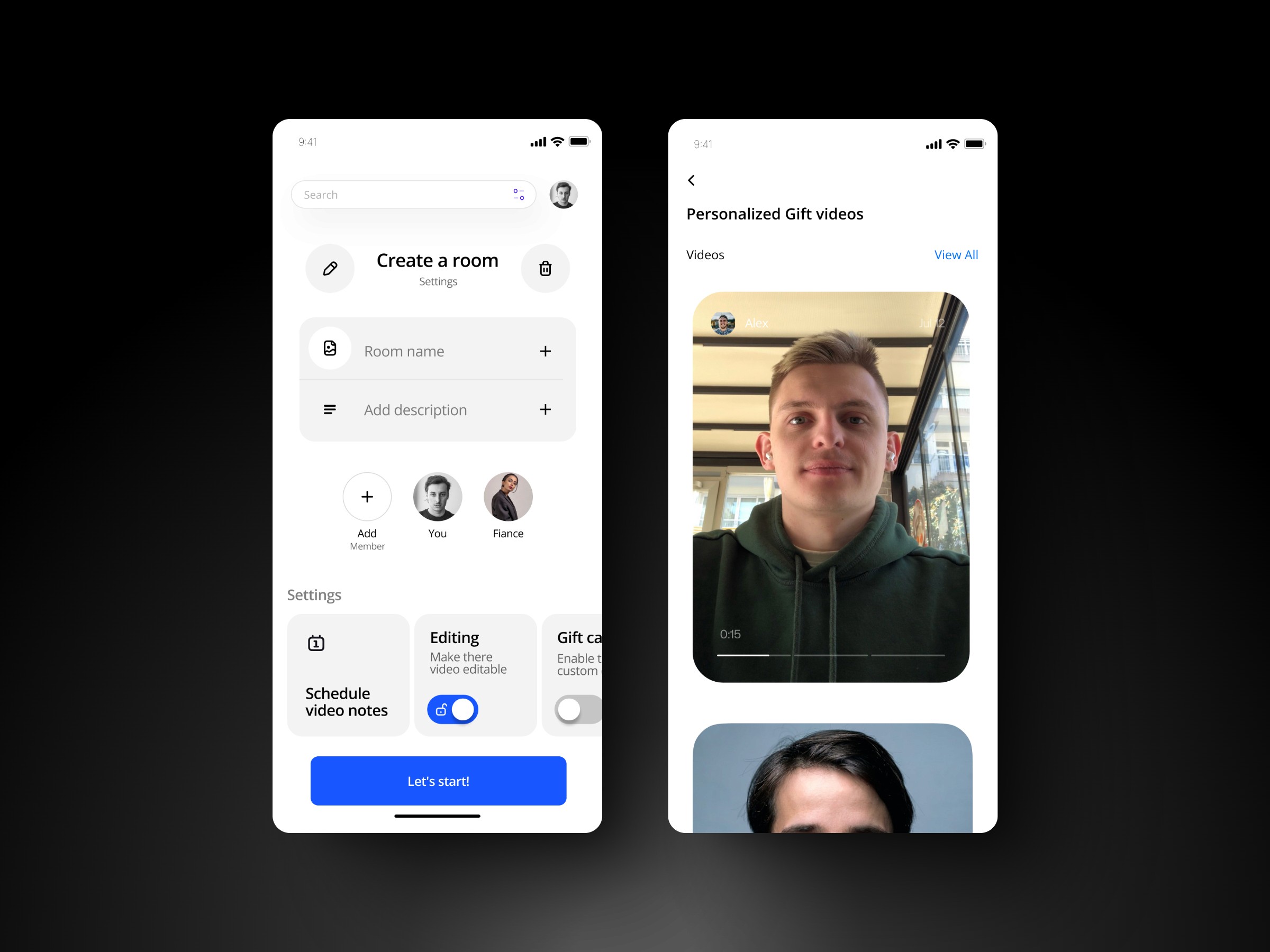 Create room & video notes designs