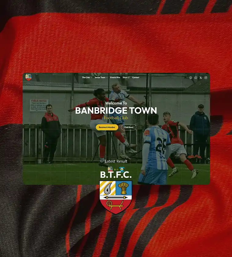 Banbridge Town football club website screenshot