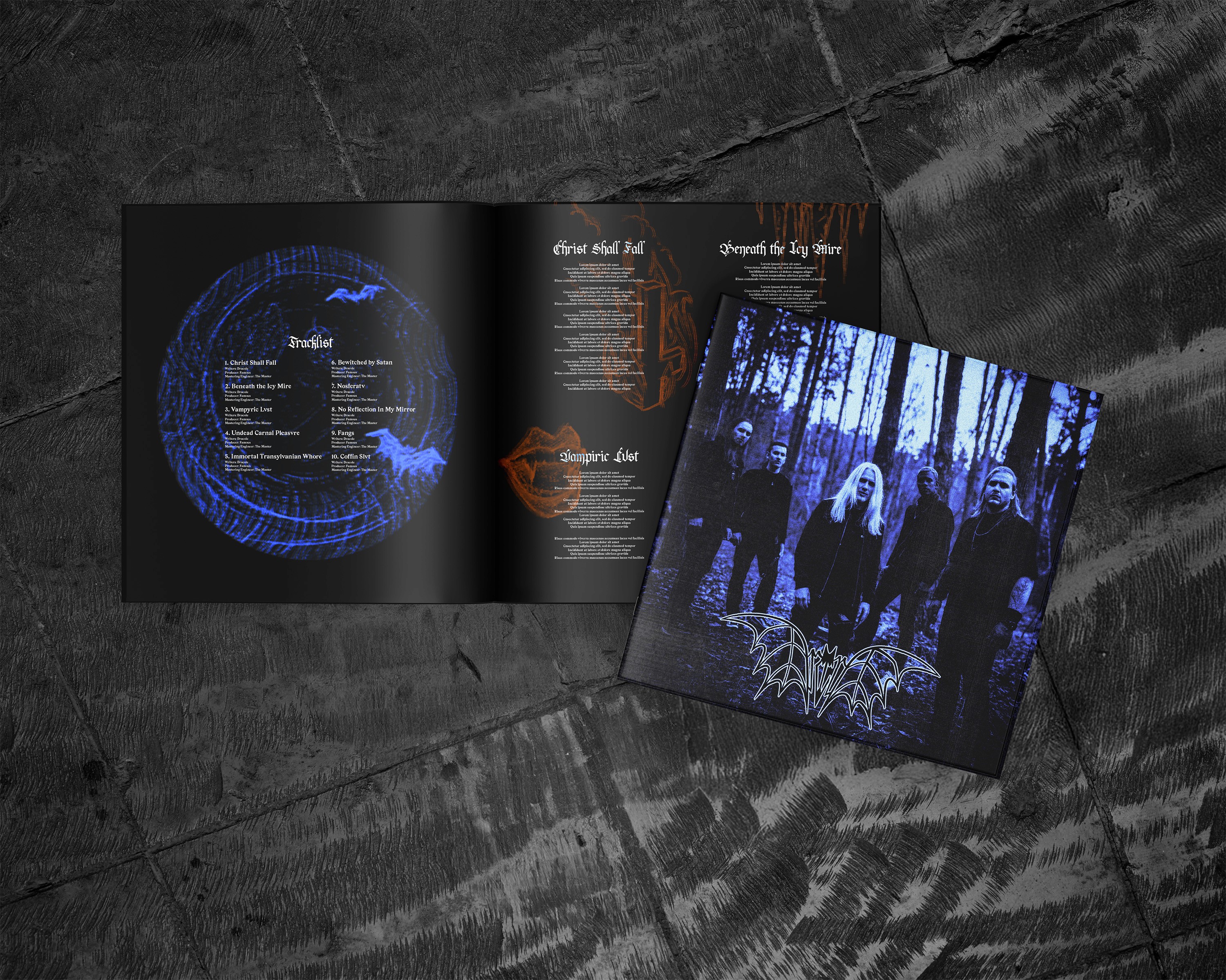 The Anticosmic Chiropteran Swarm lyric booklet mockup
