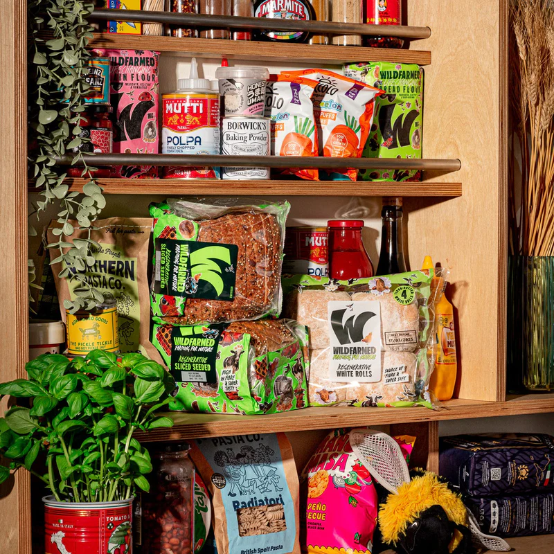 Wildfarmed Bread Packaging on Pantry Shelf