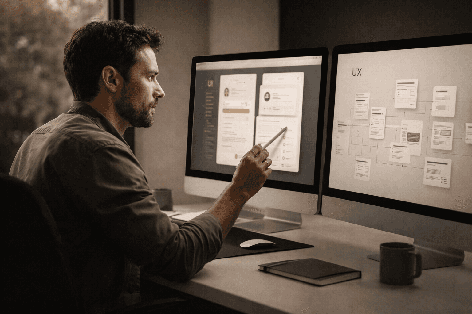 Close-up of lush, dark green leaves, some glossy and wet, against a muted background.