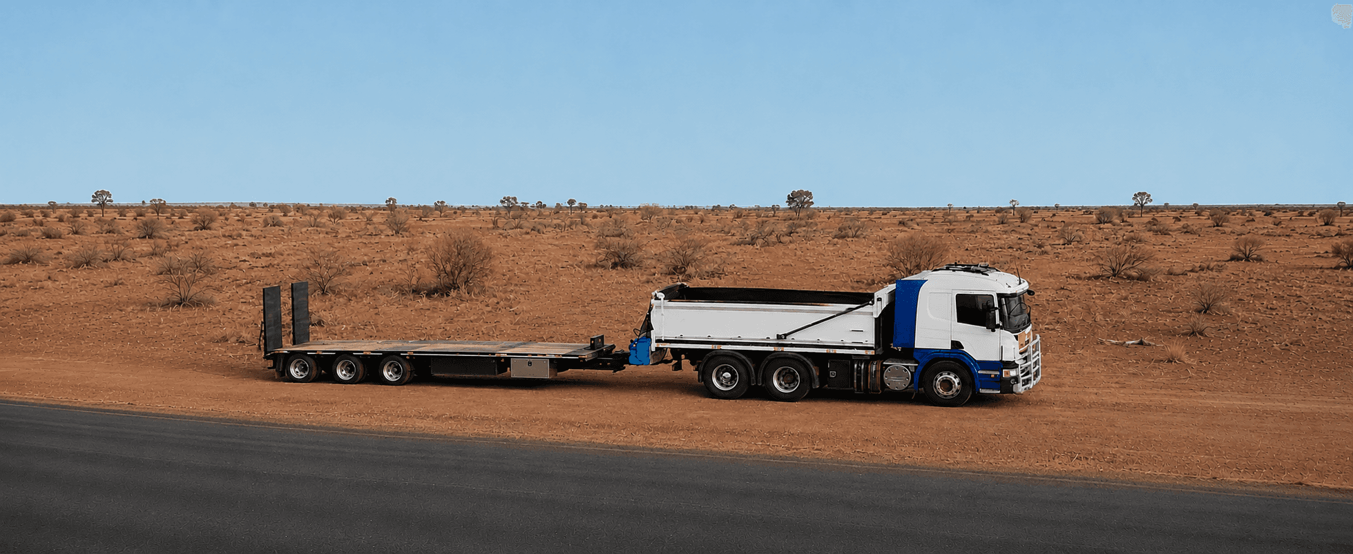 Truck with trailer to transport