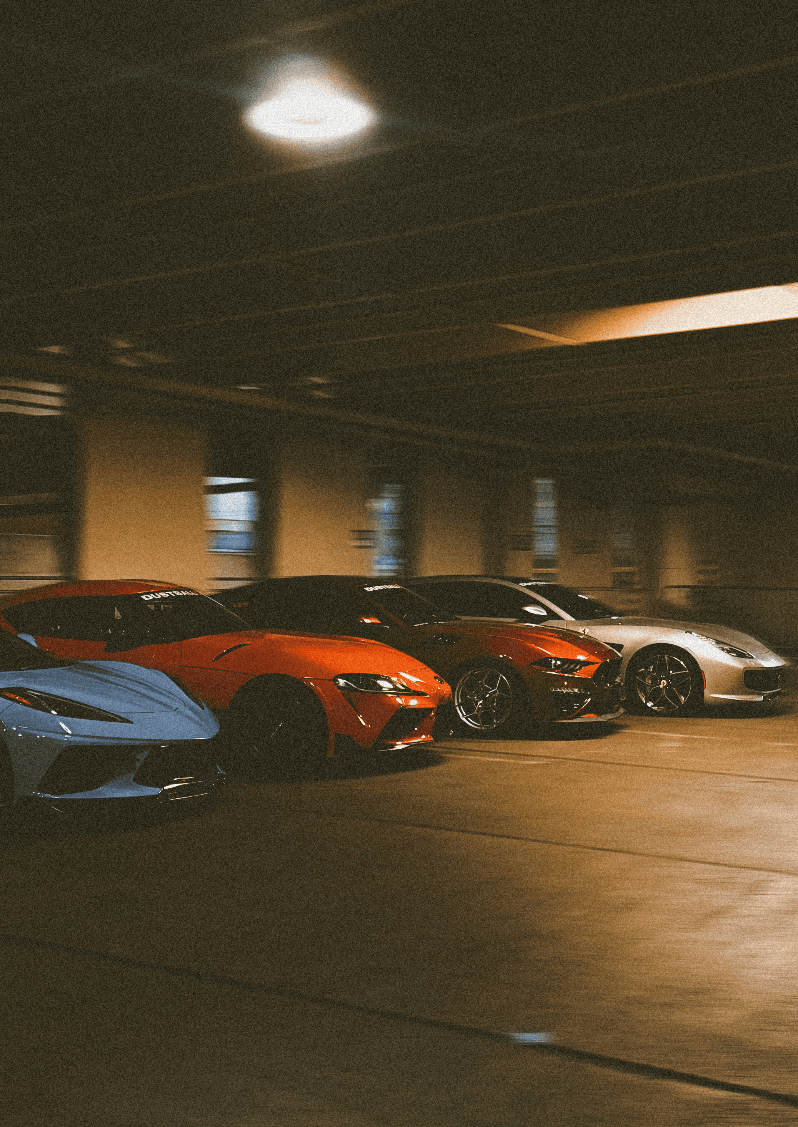 Dynamic picture of a cyclist riding downhill