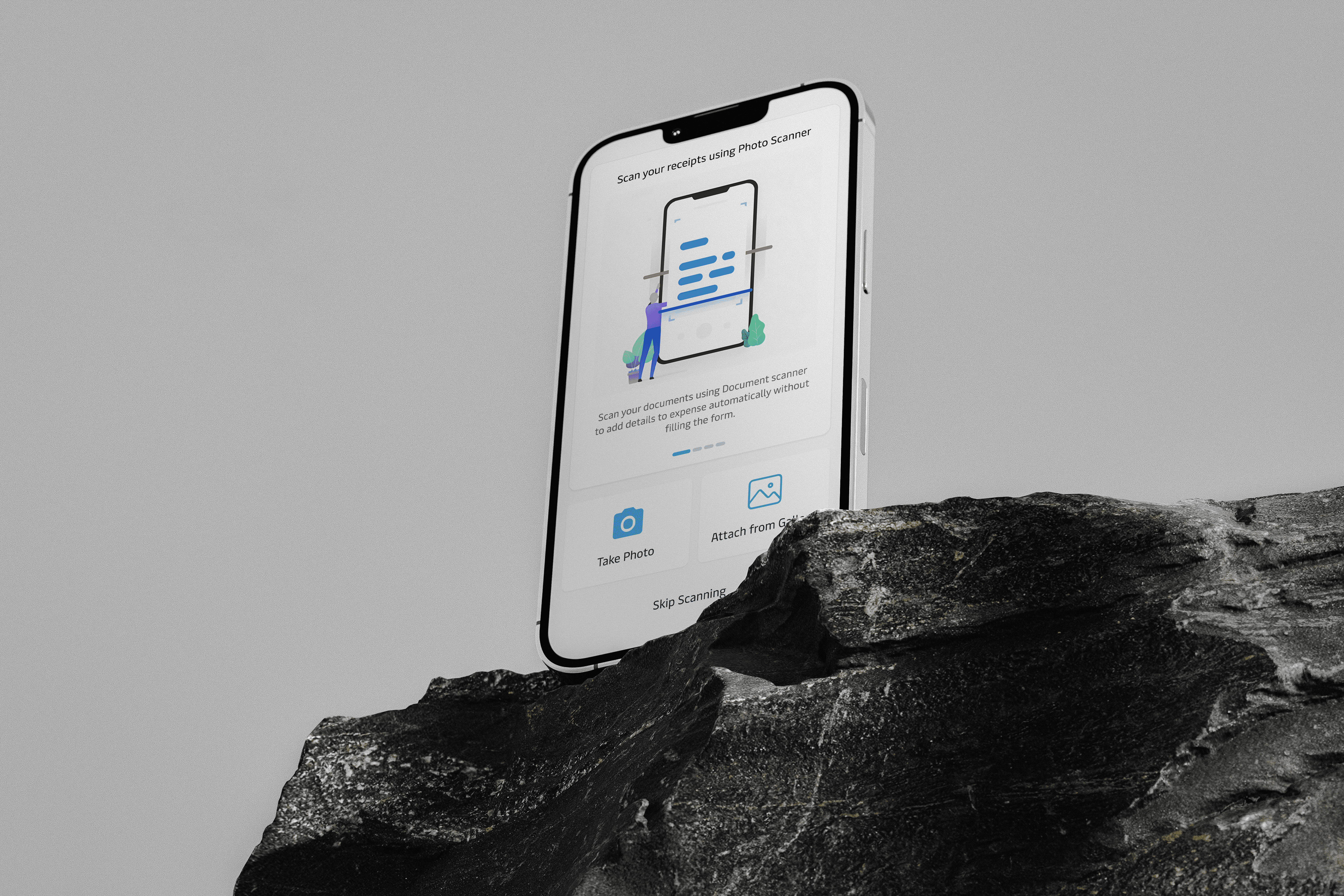 two cell phones on a gray surface