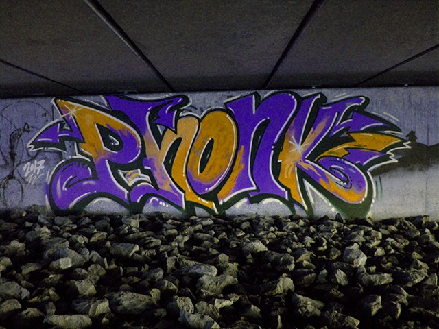 Phonk graffiti under a bridge (B Dungeon, 2017)