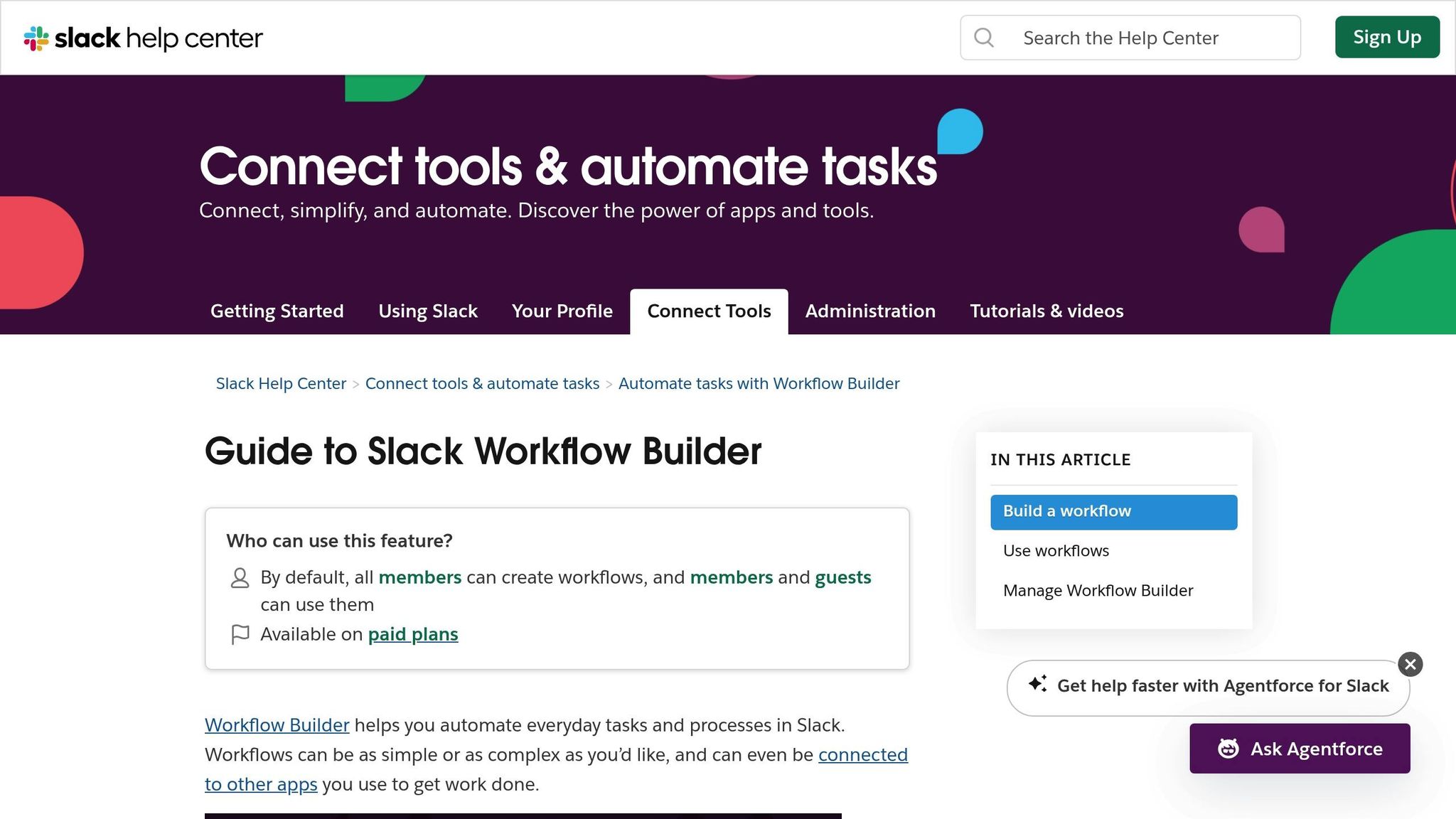 Slack Workflow Builder