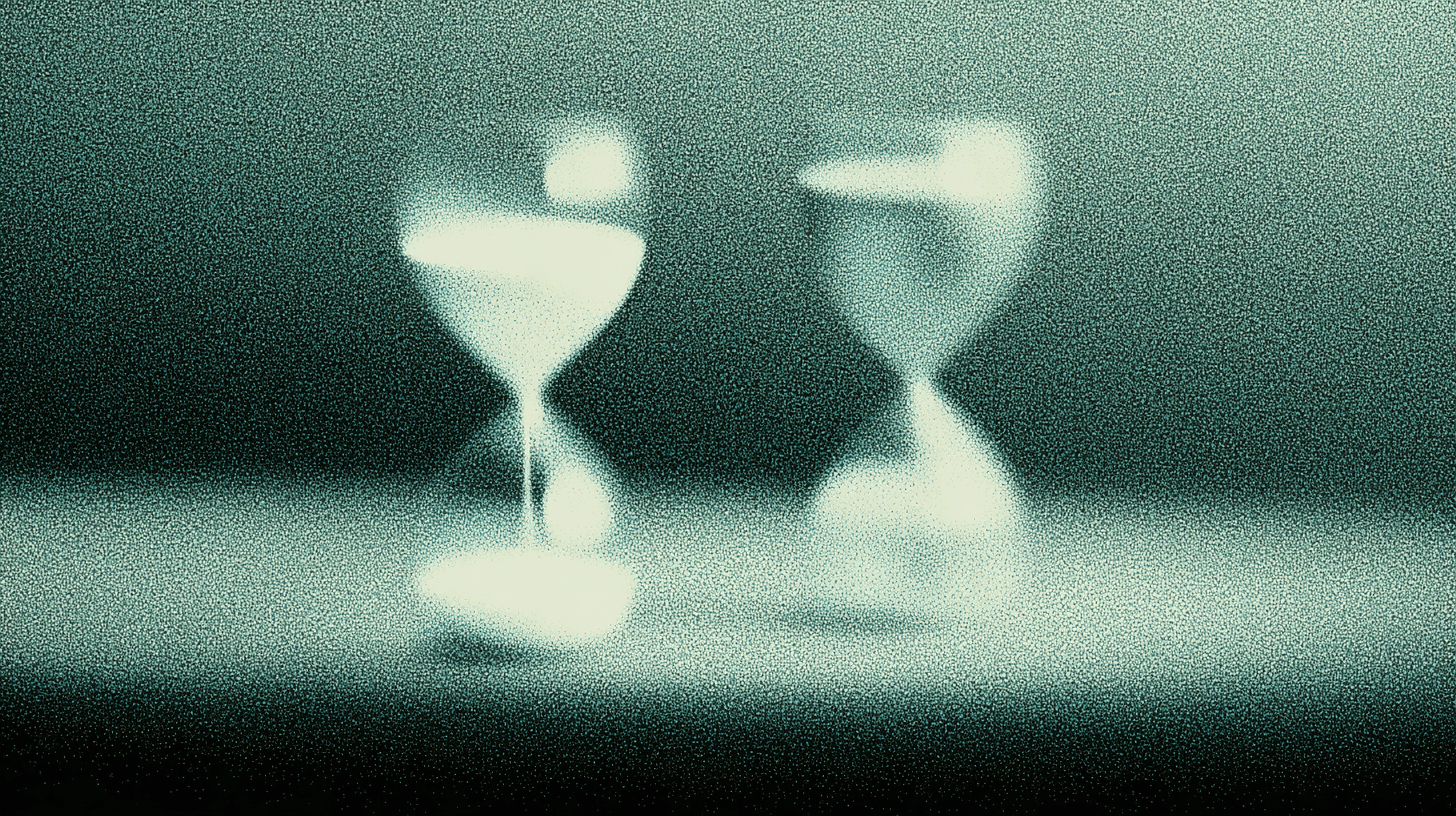 Two glowing hourglasses on a dark teal background, symbolizing faster support and reduced handling time.