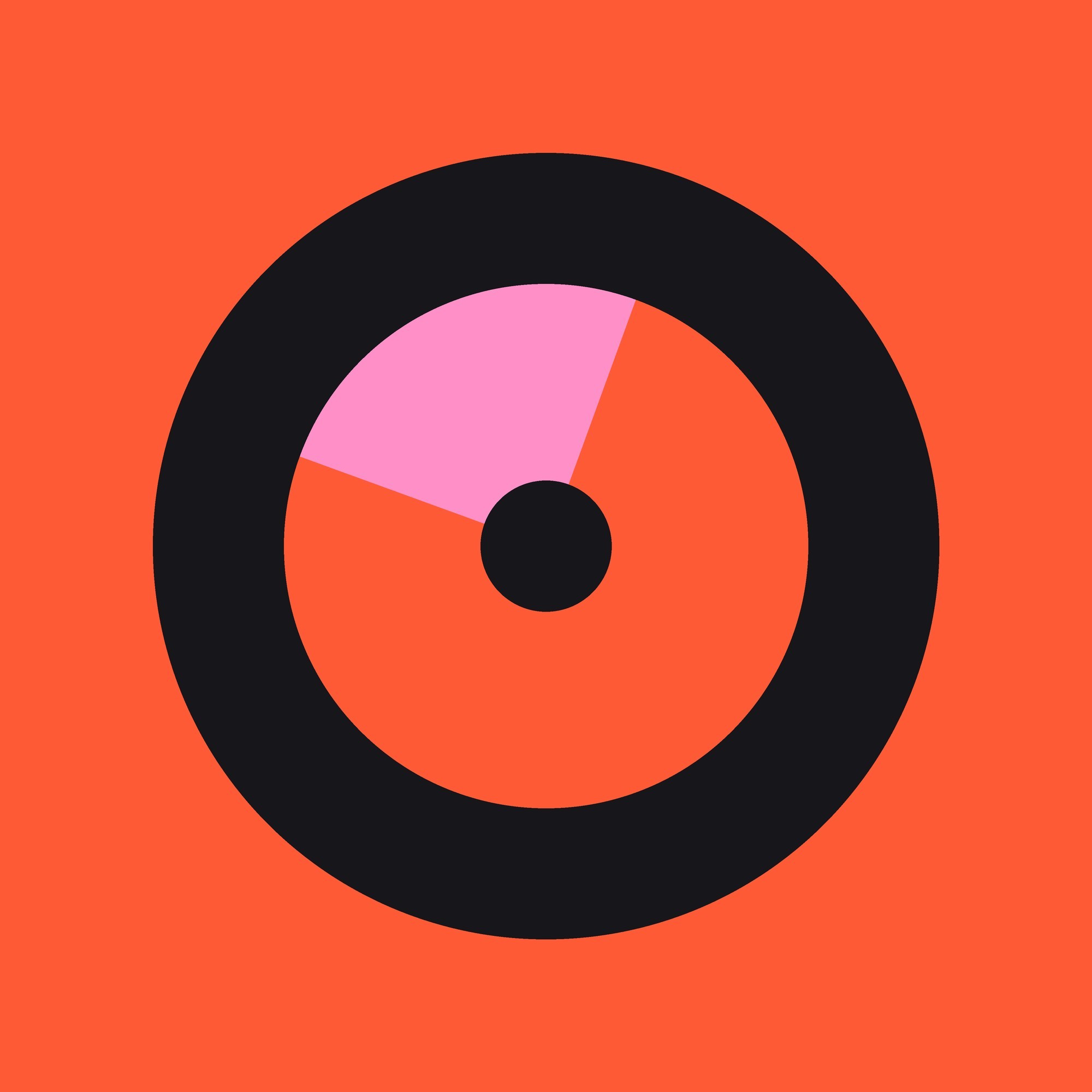Flat colour-block board: the brand's lock-up shape in its own colours