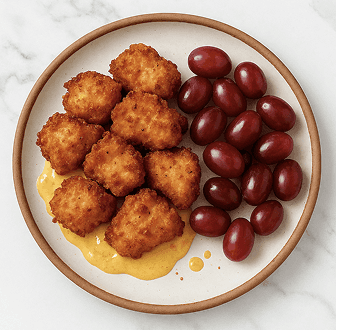 Lunchbox School-Friendly Chicken Nuggets & Grapes