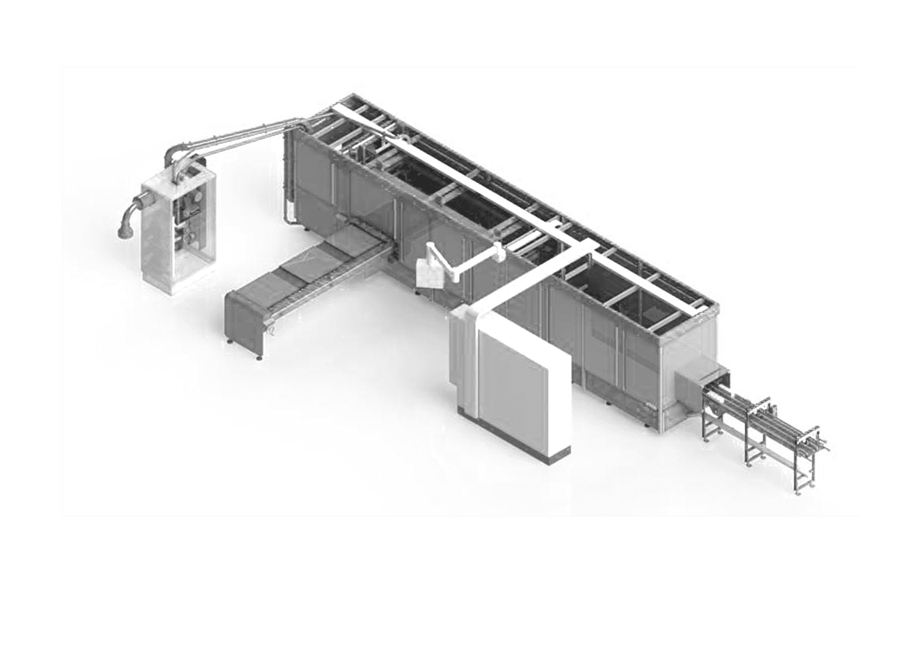 Industrielle Maschinenanlage, Fließband, Fabrik, Technik, Produktionsprozess.