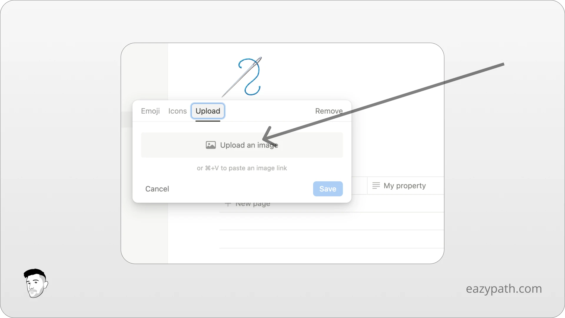 How to Upload a Custom Icon to Notion - Upload Option - Upload Image or Paste Link