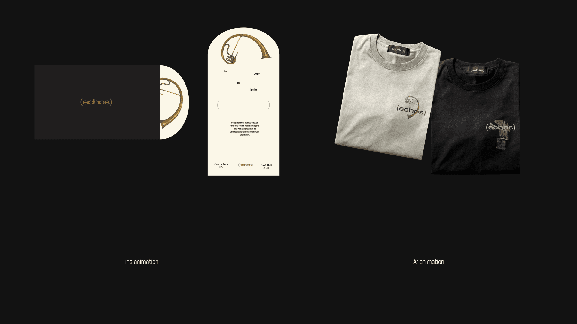concert merch on black background