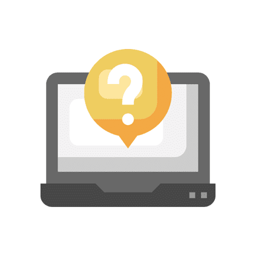 Laptop remote work question mark