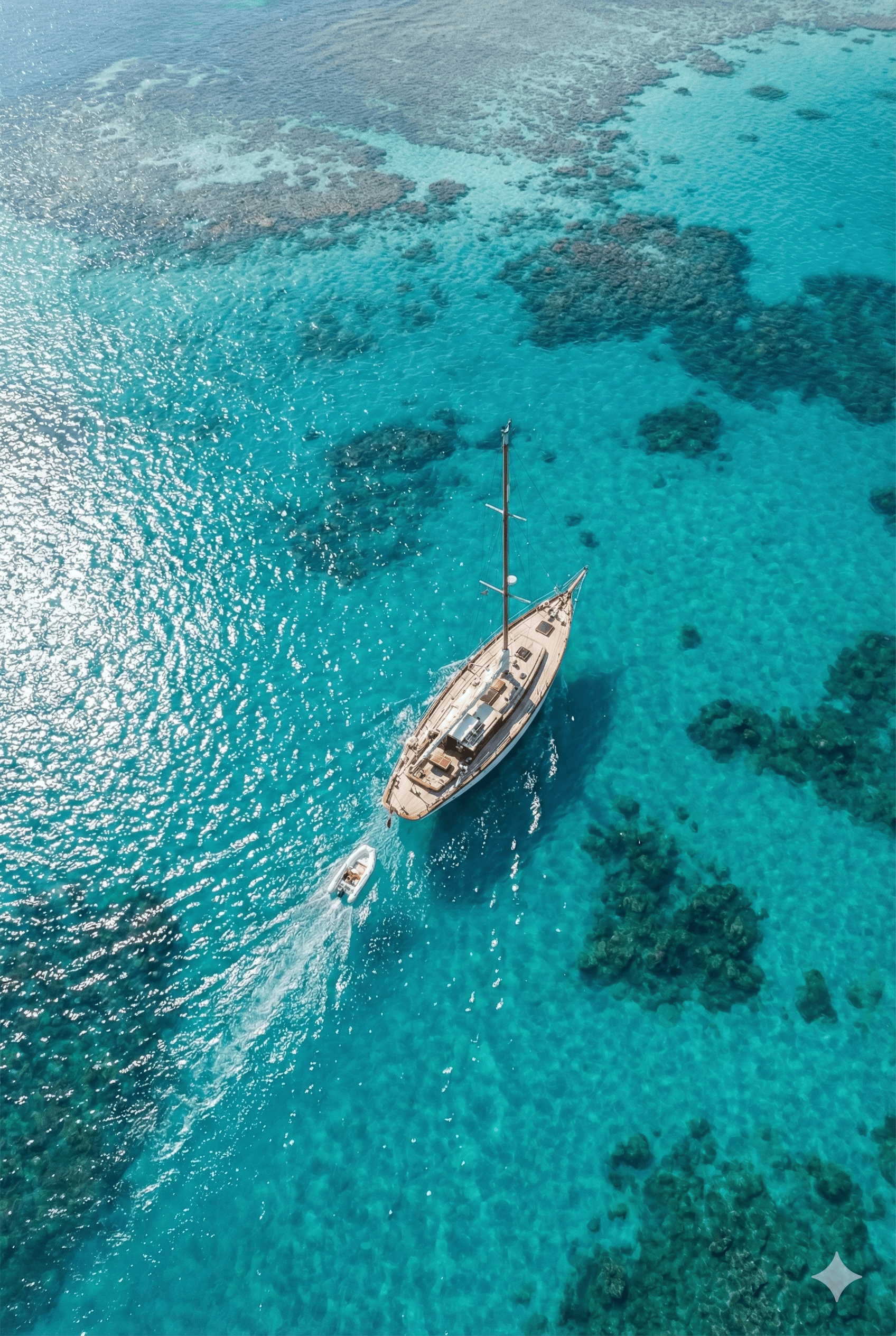 Sailboat cruising in clear blue water after submitting a marine protection consultation request