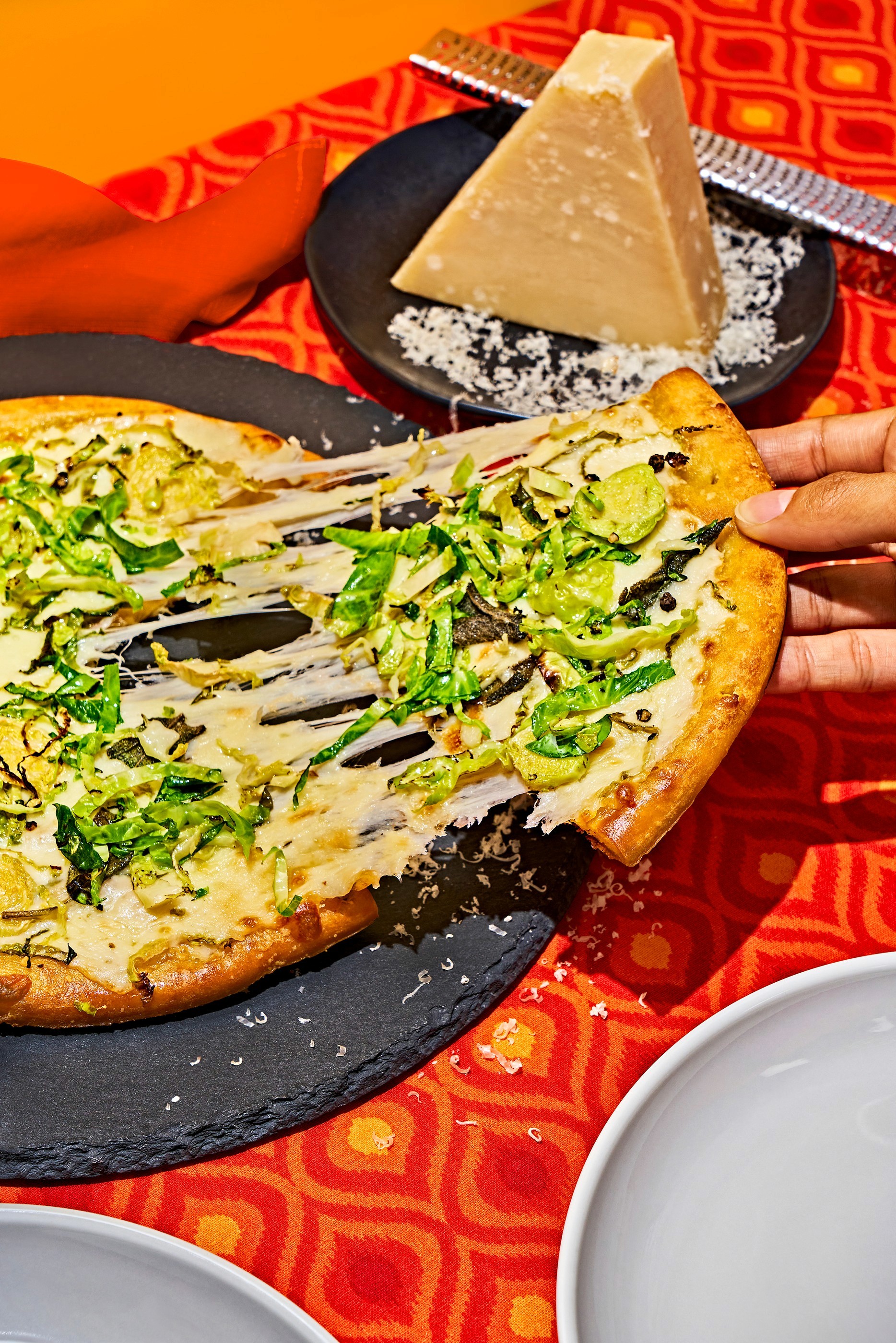 Green pizza detail