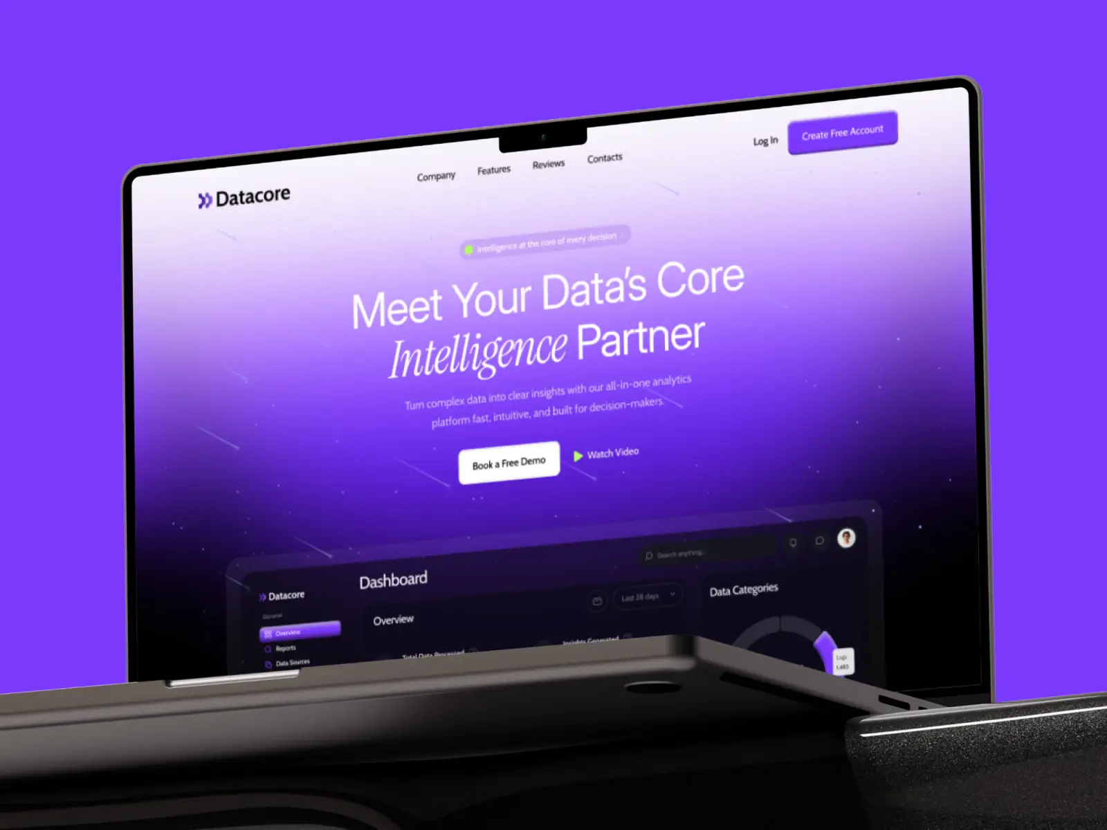 Datacore multi-layout SaaS Framer template for startup website