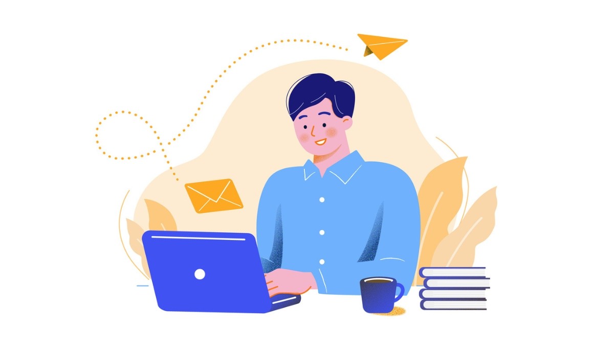 Illustration of a person surrounded by symbols like a question mark, light bulb, gears, and puzzle pieces.