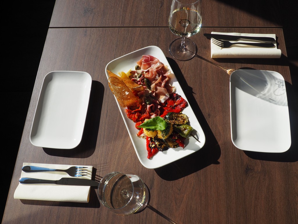 food served on a white plate