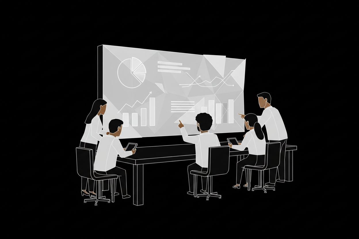 Marketing team with CRM dashboard