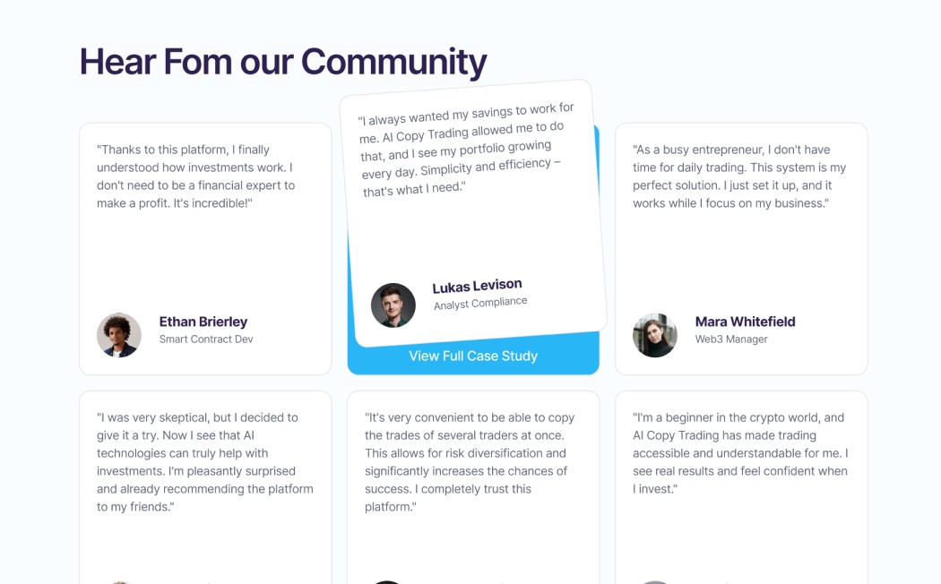 List Testimonial with Hover