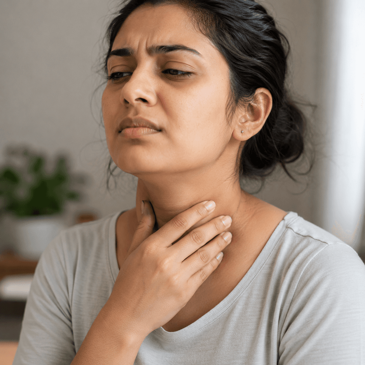 A woman with thyroid disorder