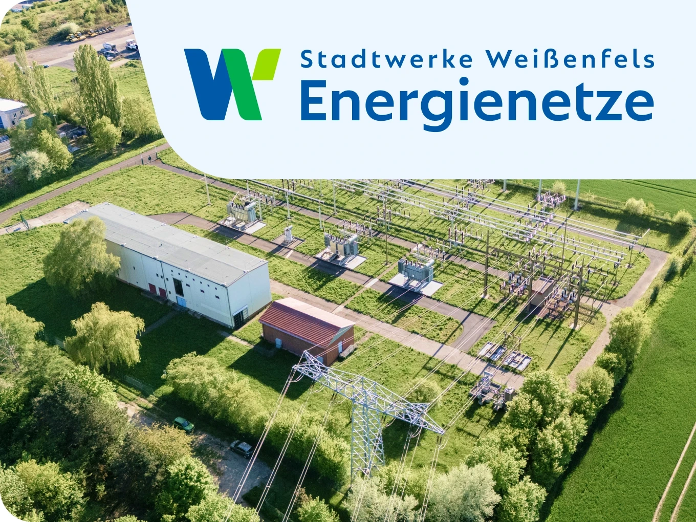 Image Stromnetze und Logo Stadtwerke Weißenfels Energienetze