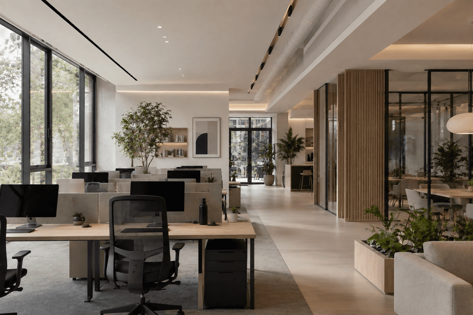 desain kantor yang mendukung produktivitas kerja oleh JXA Studio