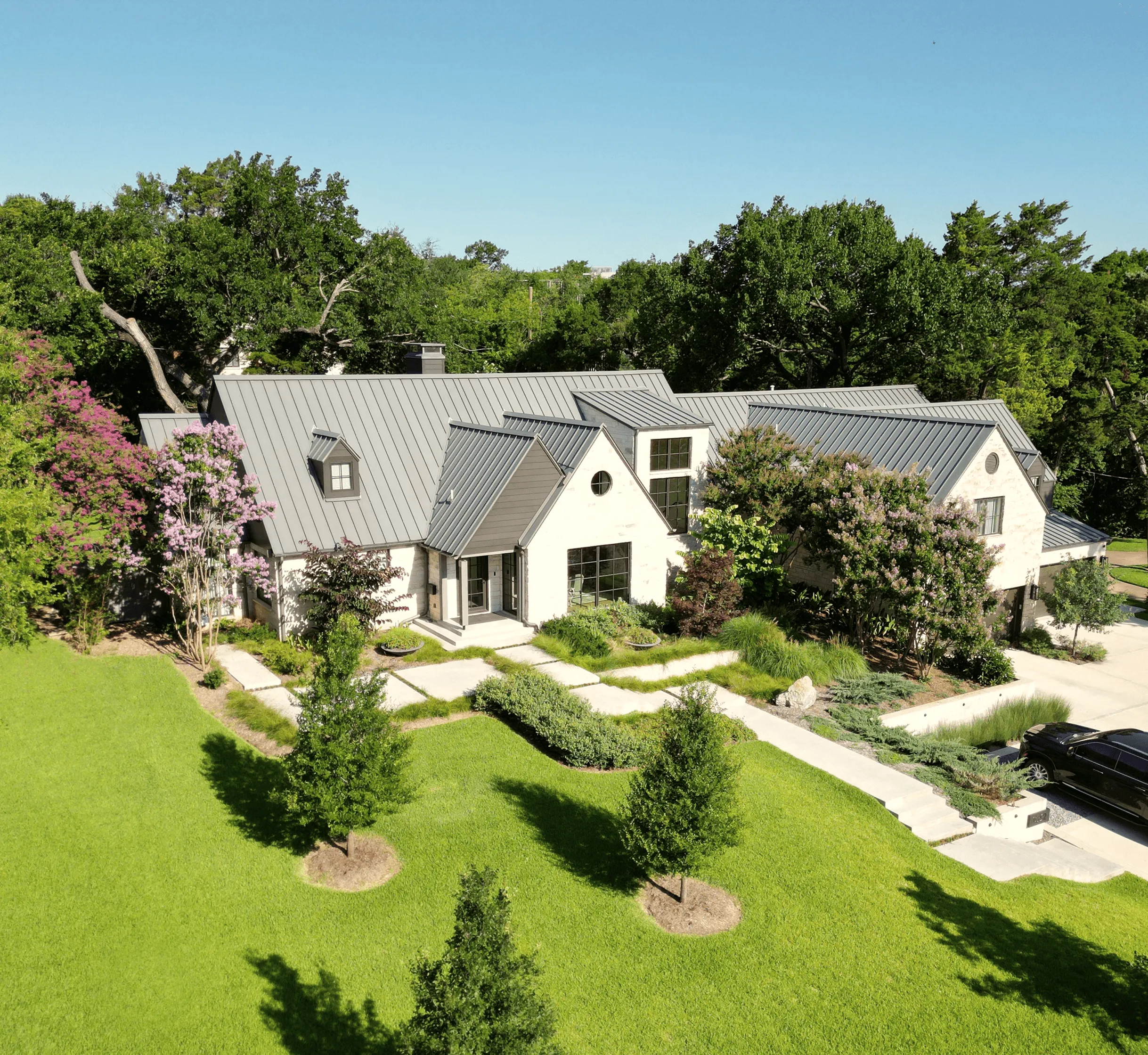 Metal Roofing Installation on a New Dallas TX private residence 