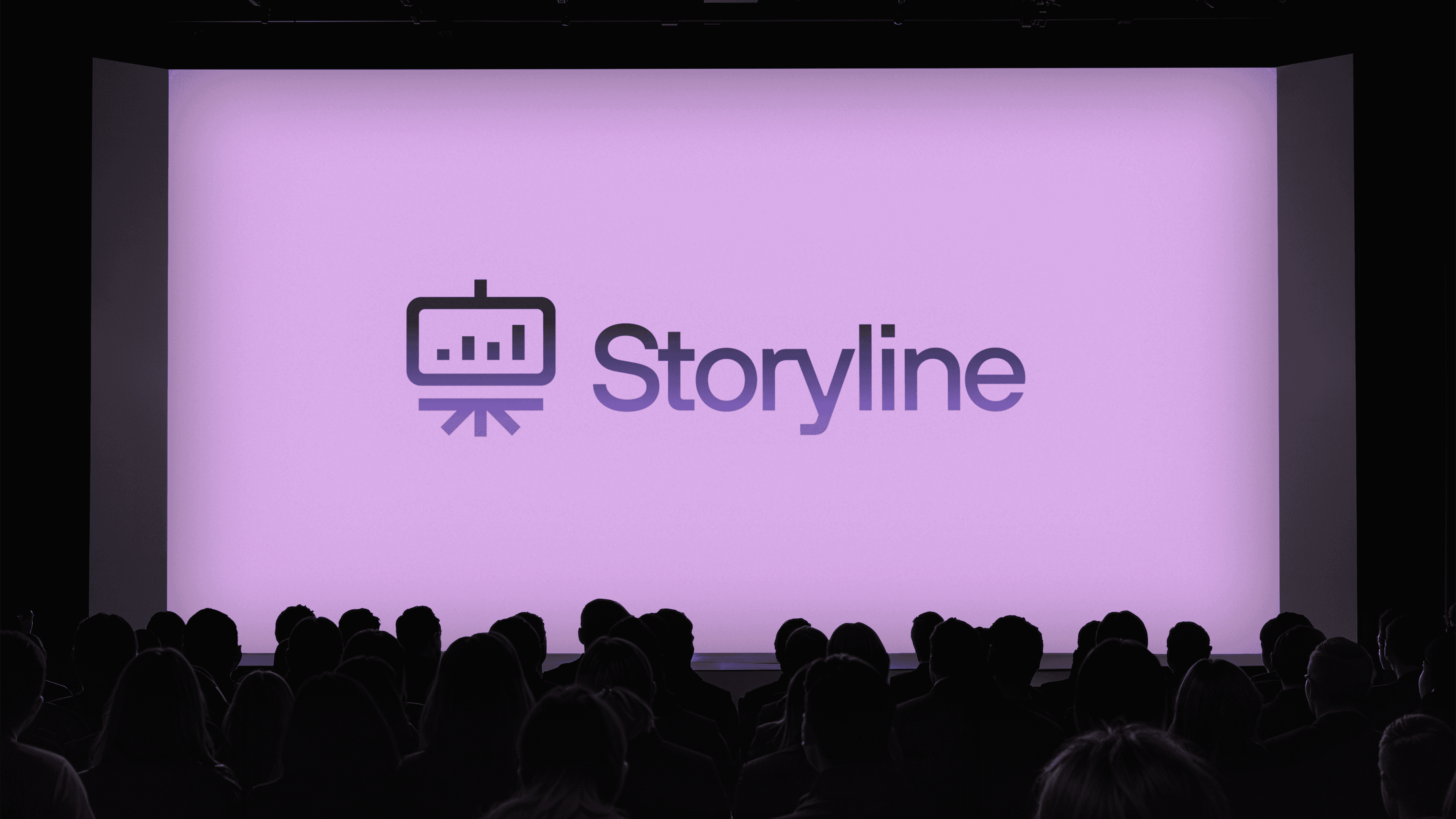 Storyline presentation on a conference stage.