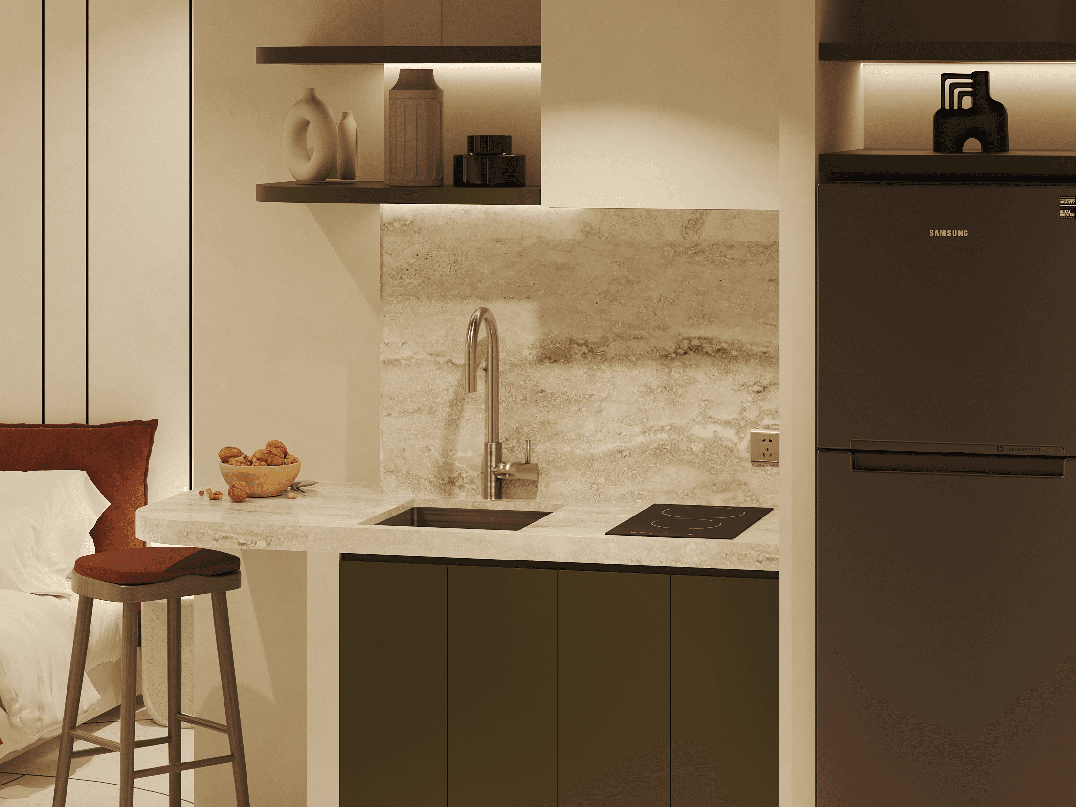 Large-scale residential complex in Changgu district in the style of Singaporean modernism and eco-futurism