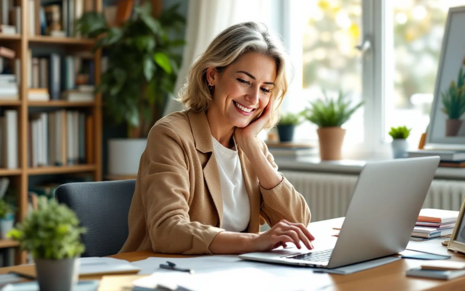 a female working on a project in front of a laptop