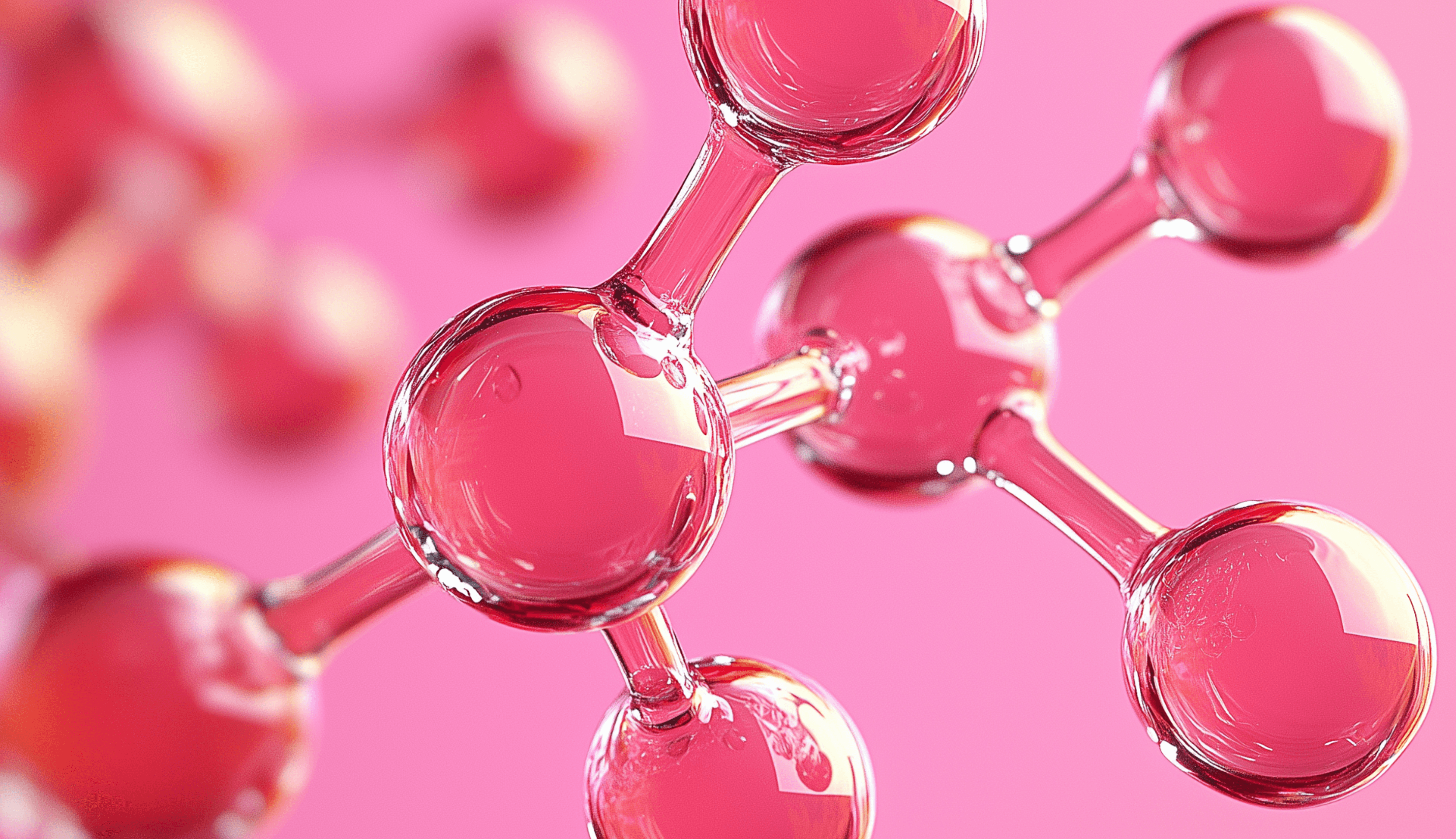 Abstract image of immunity molecule on a pink background