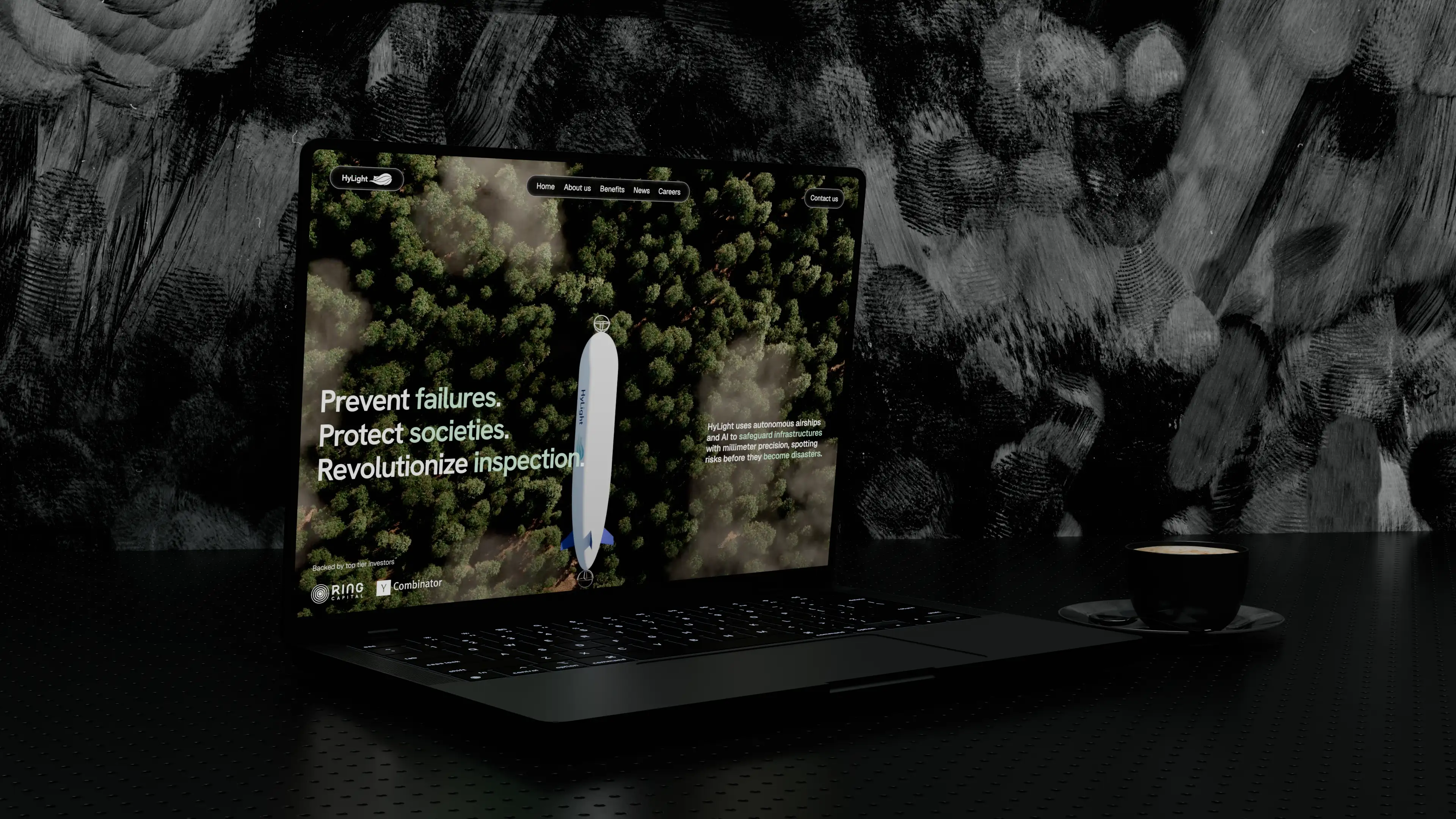 Mockup 3D du site de l'entreprise Hylight