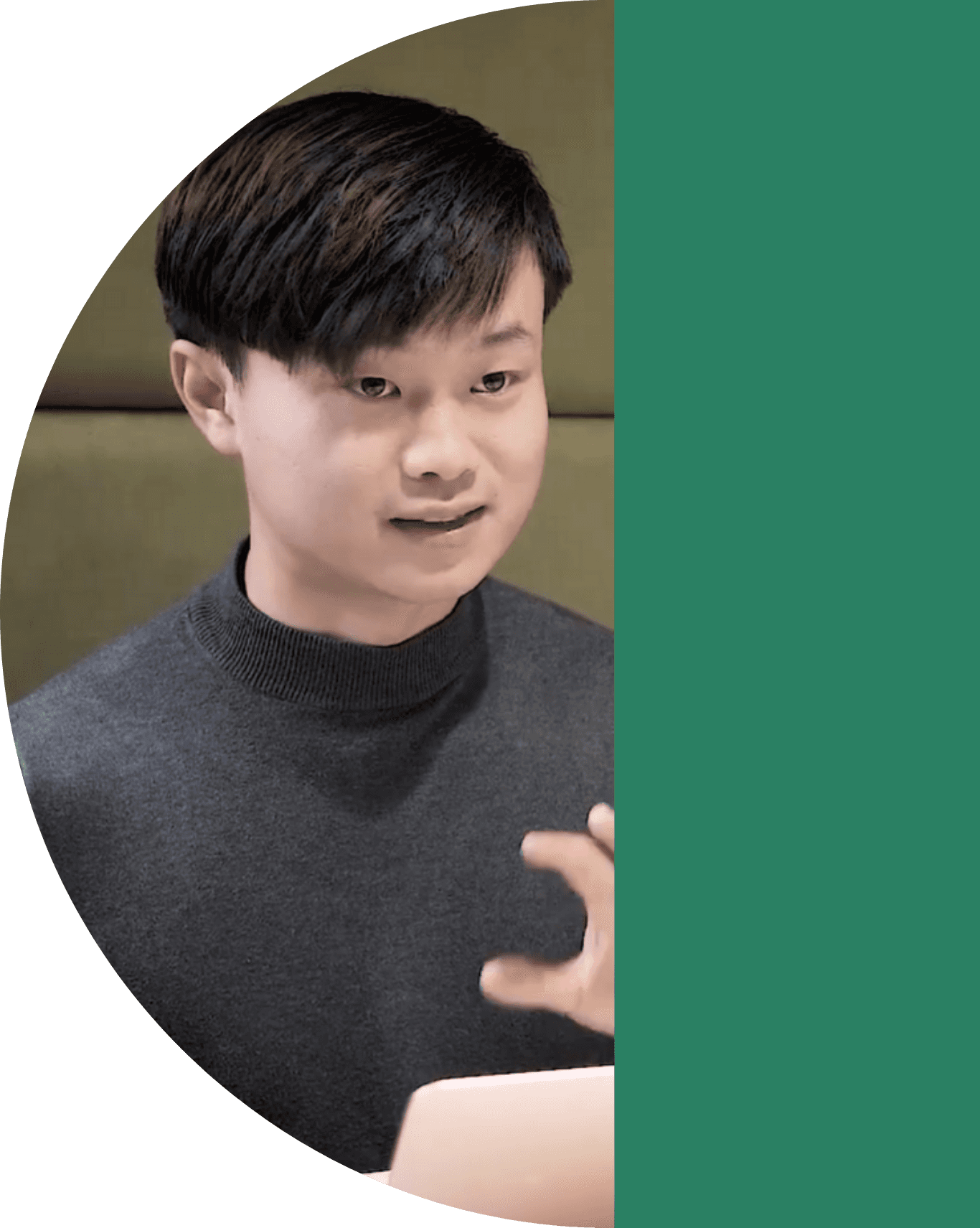 Man browsing on tablet