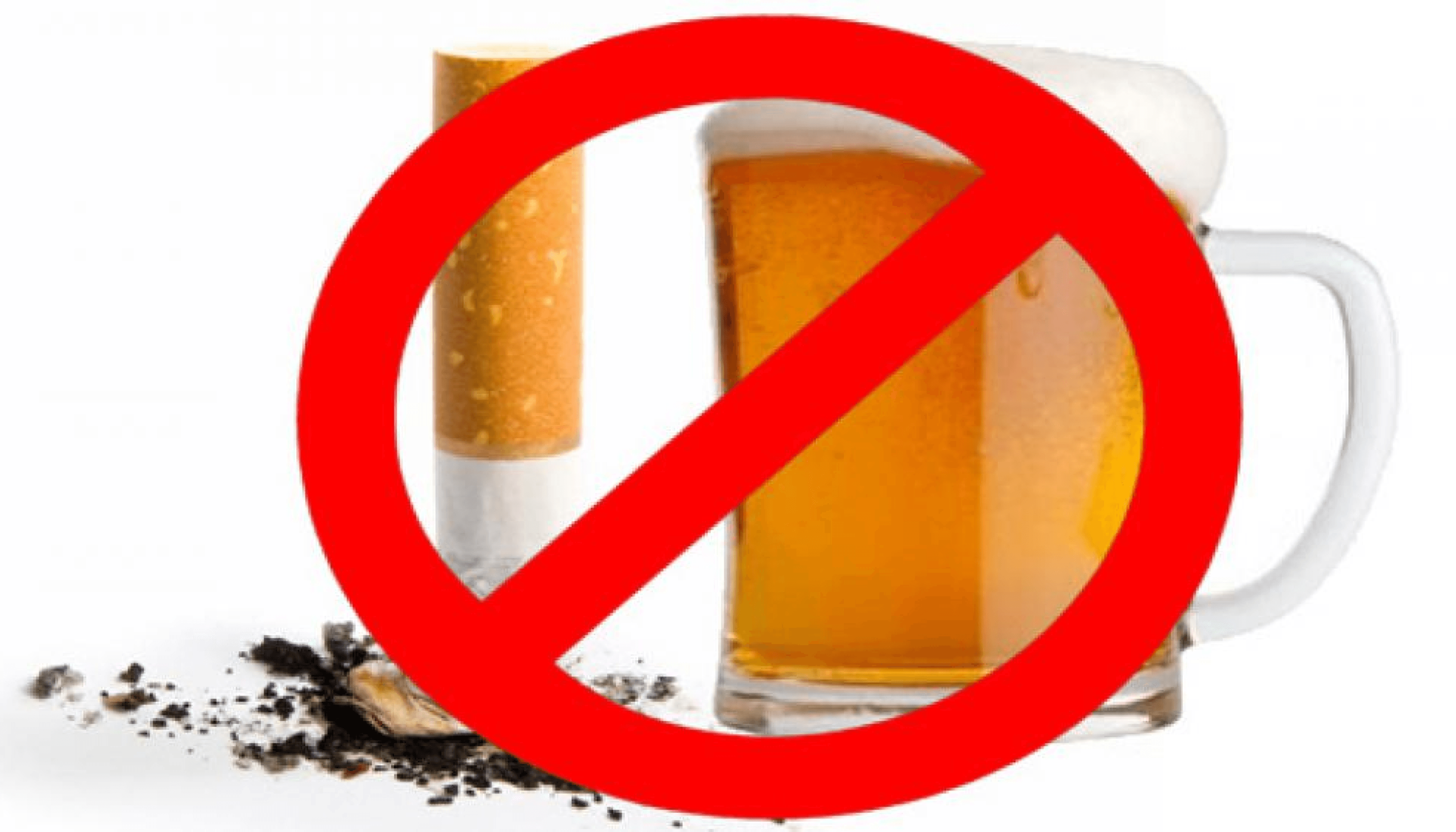 No smoking and no alcohol sign for a healthier lifestyle