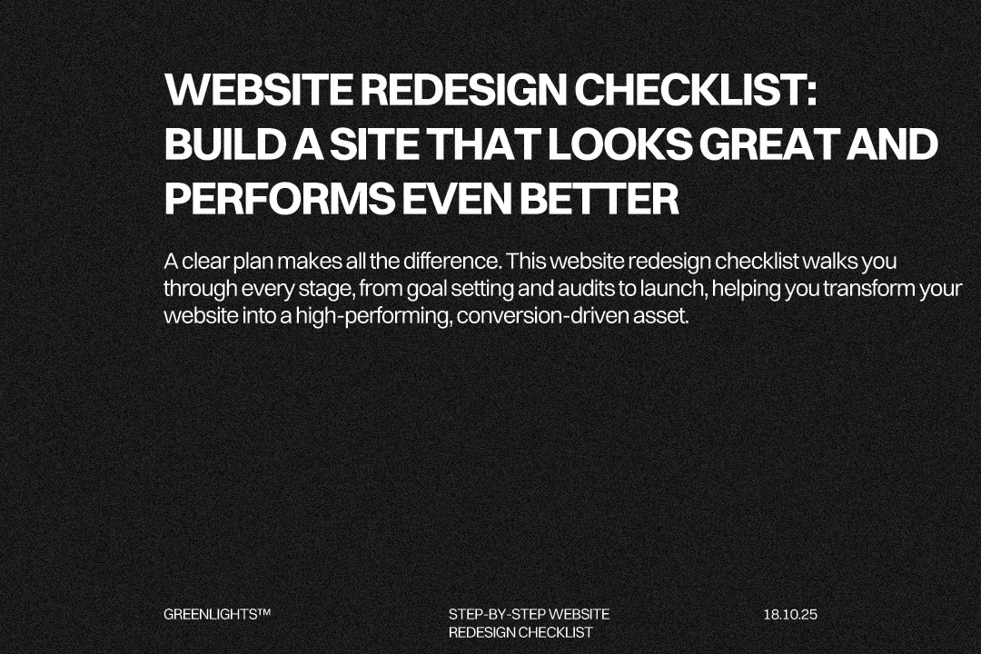 Website redesign checklist for improving user experience, SEO performance, and conversions